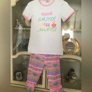 NWOT girls Easter pants set size XXXXL= US size 10/12